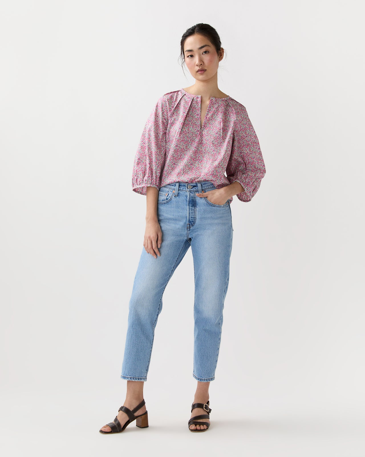 Victoria Blouse in Pink Wiltshire Bud Liberty Fabric