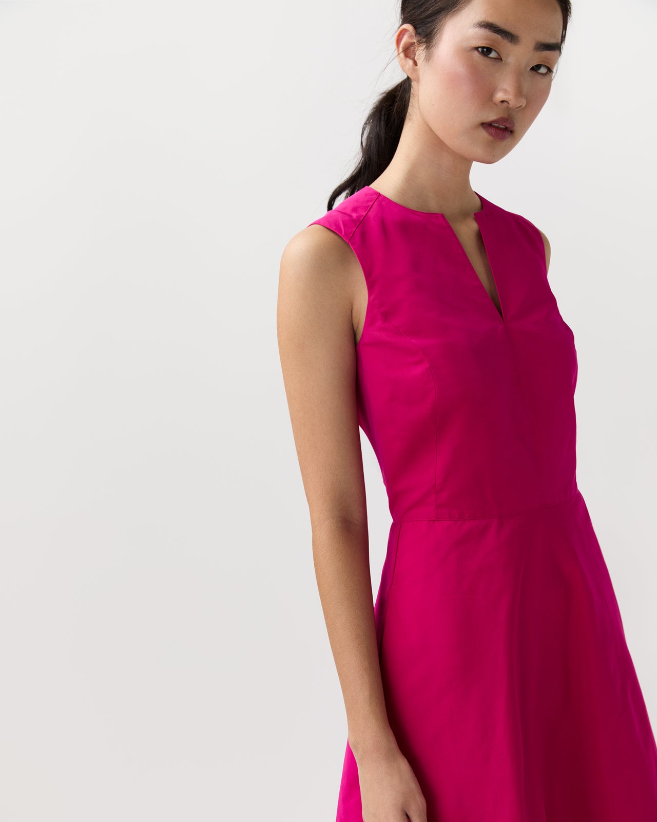 Amanda Dress in Pink Nylon Faille