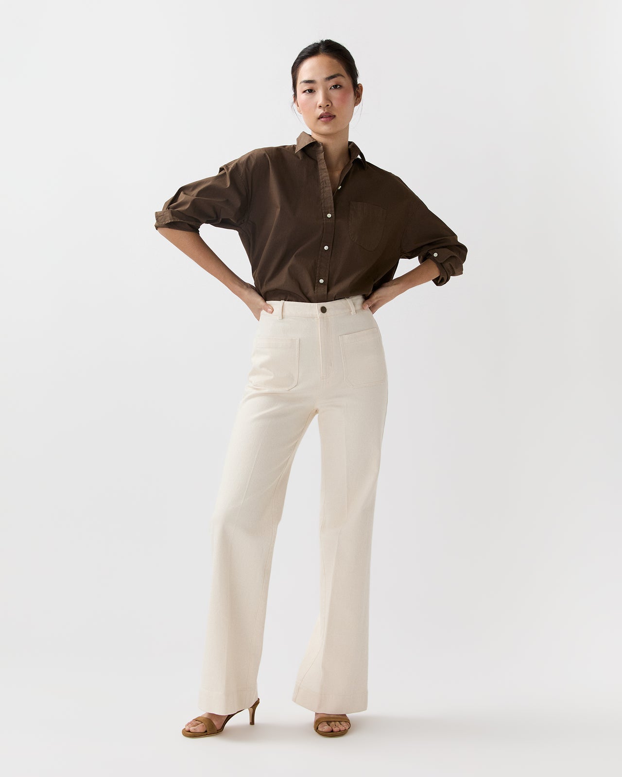 Weekender Shirt in Brown Cotton/Nylon Poplin