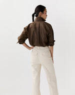 Load image into Gallery viewer, Weekender Shirt in Brown Cotton/Nylon Poplin
