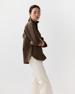 Load image into Gallery viewer, Weekender Shirt in Brown Cotton/Nylon Poplin
