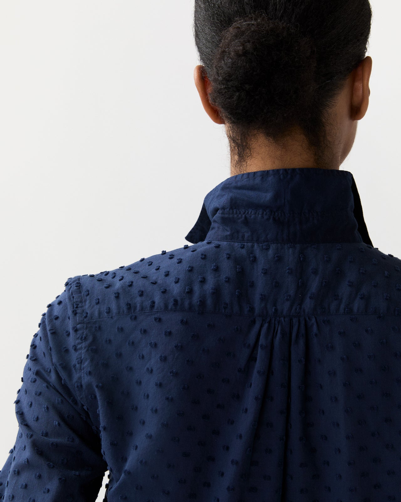 Lettie Shirt in Navy Swiss Dot
