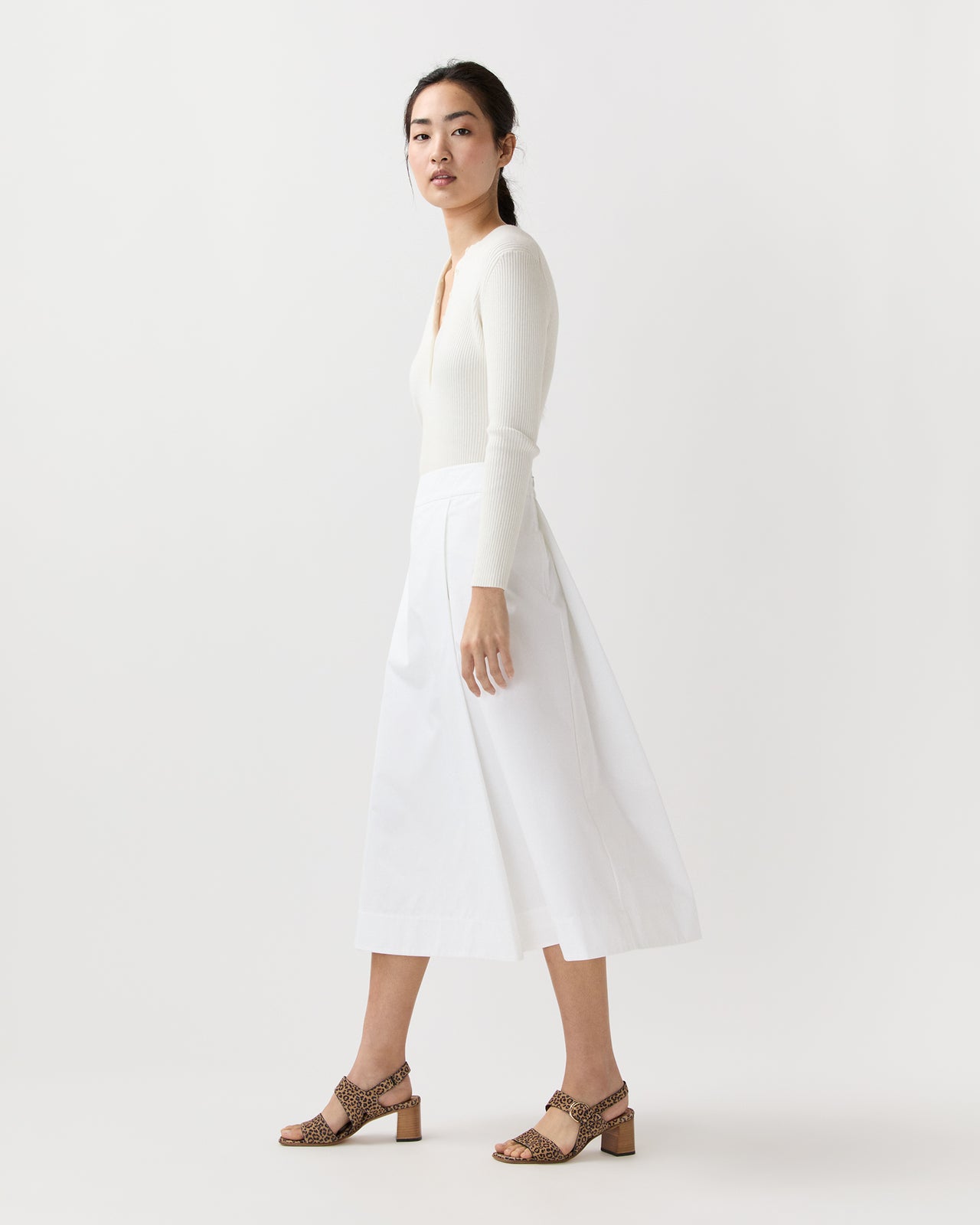 Sophia Skirt in White Poplin