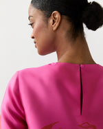 Load image into Gallery viewer, Short Paige Dress in Pink/Red Floral Printed Mikado
