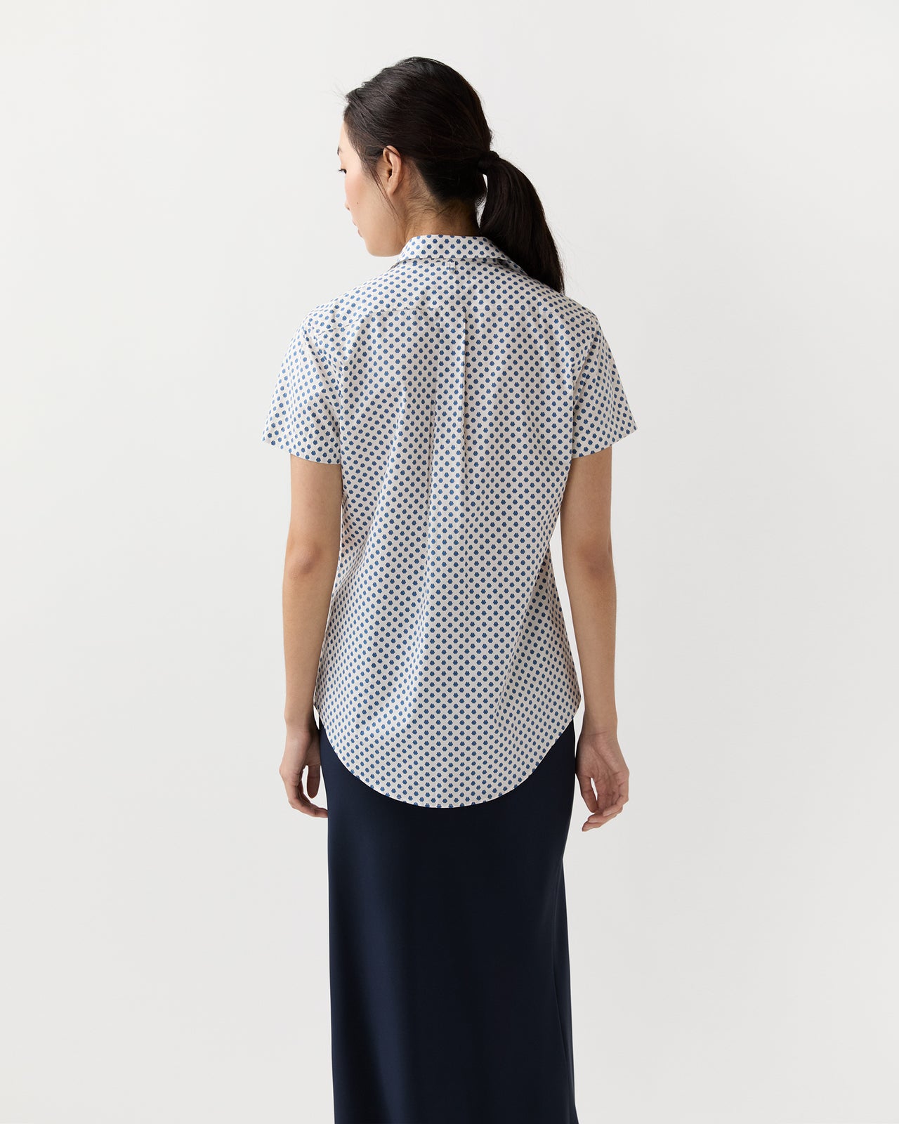 Scout Shirt in Ivory/Blue Bonis Provençal Printed Poplin