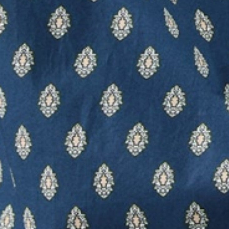 Sienna Top in Navy/Ivory Mazan Provençal Printed Poplin