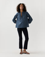 Load image into Gallery viewer, Sienna Top in Navy/Ivory Mazan Provençal Printed Poplin
