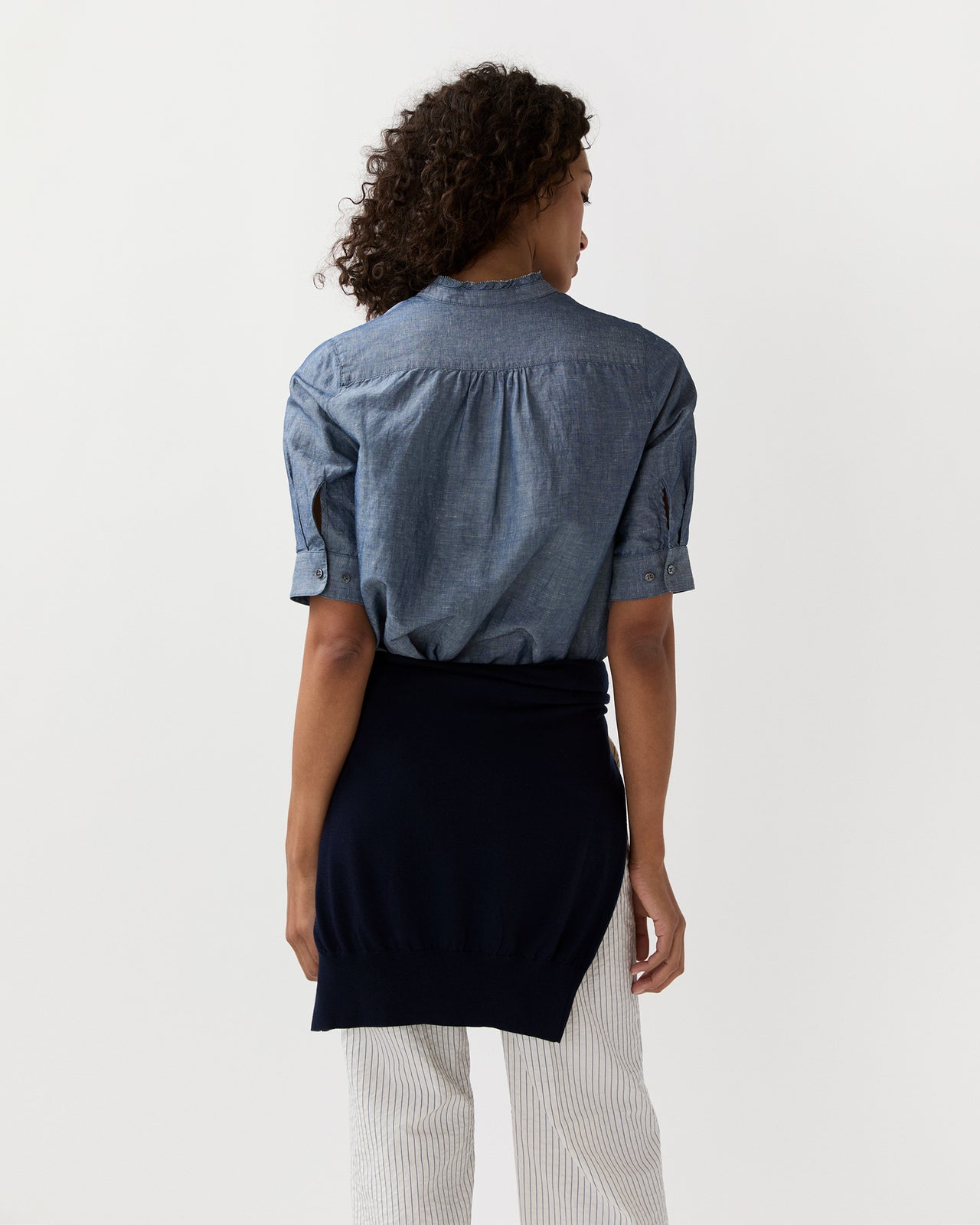 Madison Shirt in Light Wash Cotolino Chambray