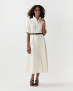 Load image into Gallery viewer, Emery Shirtwaist Dress in Ivory Stretch Linen Twill

