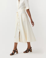 Load image into Gallery viewer, Emery Shirtwaist Dress in Ivory Stretch Linen Twill
