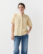 Load image into Gallery viewer, Perry Shirt in Gold/Ivory Balanced Stripe
