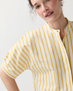 Load image into Gallery viewer, Perry Shirt in Gold/Ivory Balanced Stripe
