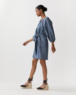 Load image into Gallery viewer, Genevieve Dress in Extra Light Washed Cotolino Chambray
