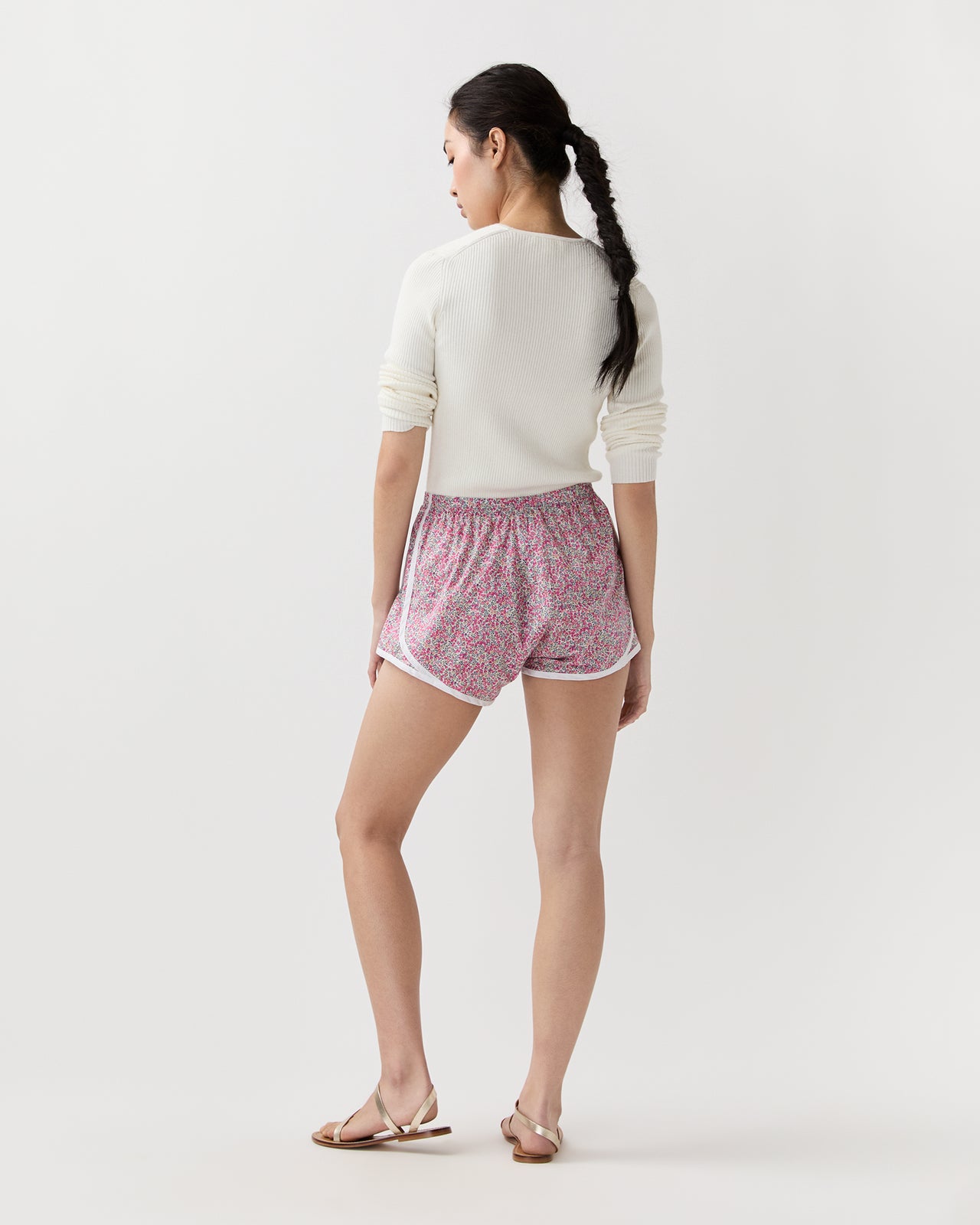 Track Short in Pink Wiltshire Bud Liberty Fabric