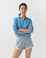 Load image into Gallery viewer, Track Short in Blue/Multi Poppy And Daisy Liberty Fabric
