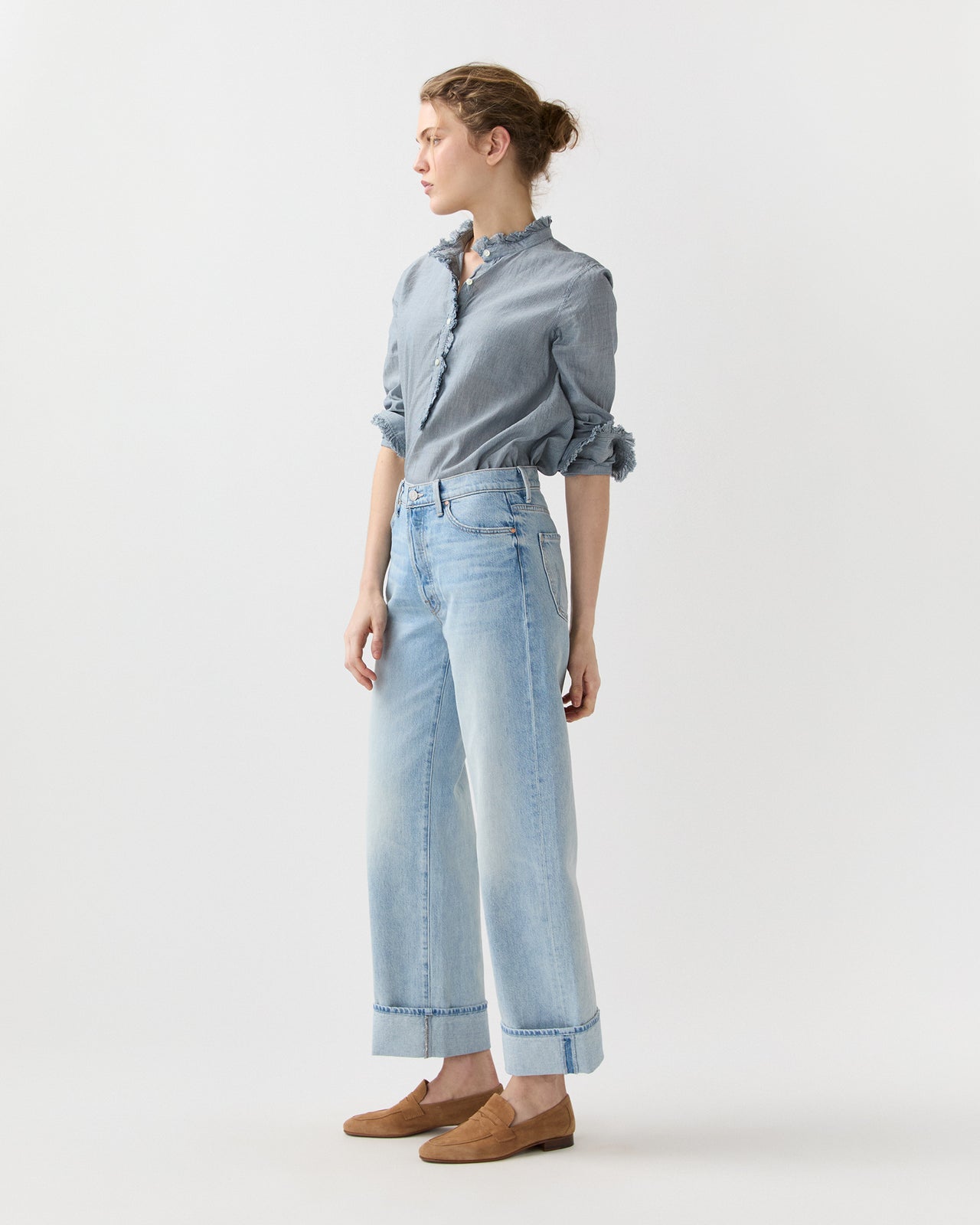 The Dodger Button Hover Cuff Jean in I Could Care Less
