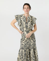 Severine Top in Ivory Floral