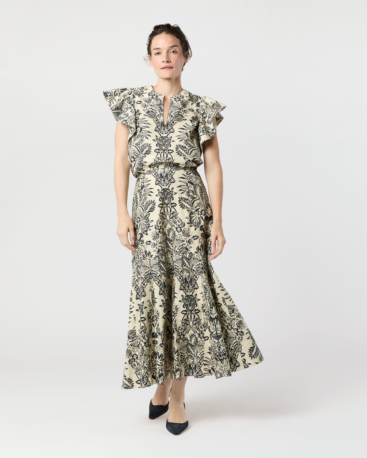 Clarisse Skirt in Ivory Floral