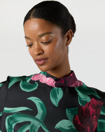 Load image into Gallery viewer, Make An Exit Top in Black Peony Silk Twill
