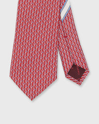 Silk Print Tie in Red Tennis