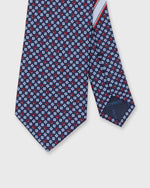 Load image into Gallery viewer, Silk Print Tie in Dark Navy Gancini Flower
