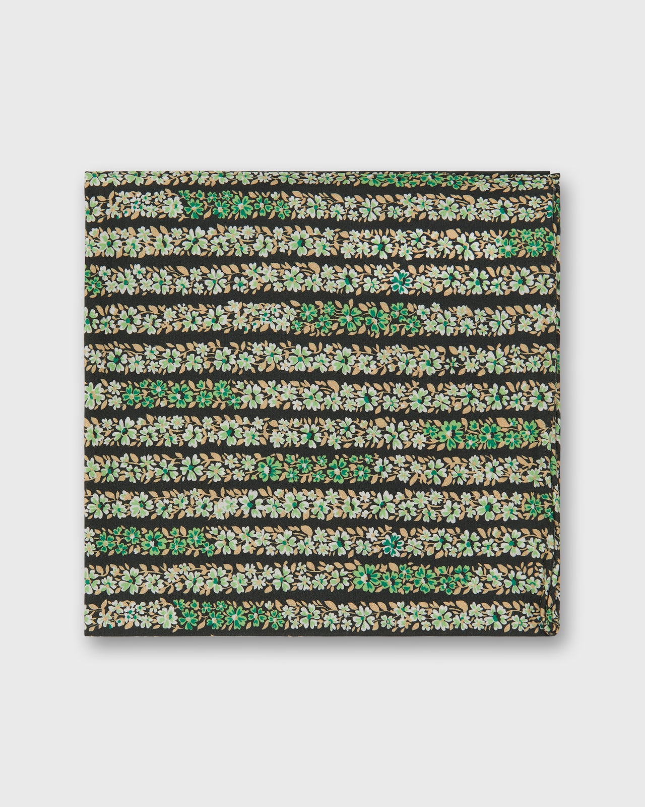 Hand-Rolled Cotton Print Pocket Square in Sun/Multi Bouquet Printed Poplin