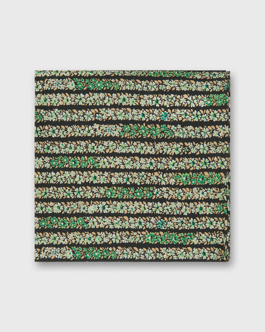 Hand-Rolled Cotton Print Pocket Square in Sun/Multi Bouquet Printed Poplin