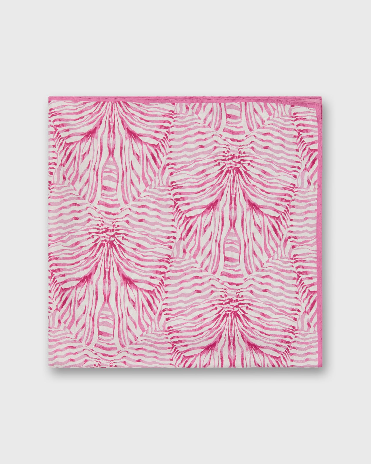 Medium Hand-Rolled Silk Scarf in Pink Stripe and Bow Liberty Fabric Silk Twill