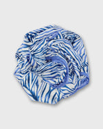 Load image into Gallery viewer, Medium Hand-Rolled Silk Scarf in Blue Stripe and Bow Liberty Fabric Silk Twill
