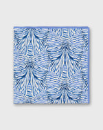 Load image into Gallery viewer, Medium Hand-Rolled Silk Scarf in Blue Stripe and Bow Liberty Fabric Silk Twill
