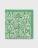 Load image into Gallery viewer, Large Hand-Rolled Scarf in Green Stripe and Bow Liberty Fabric Silk Twill
