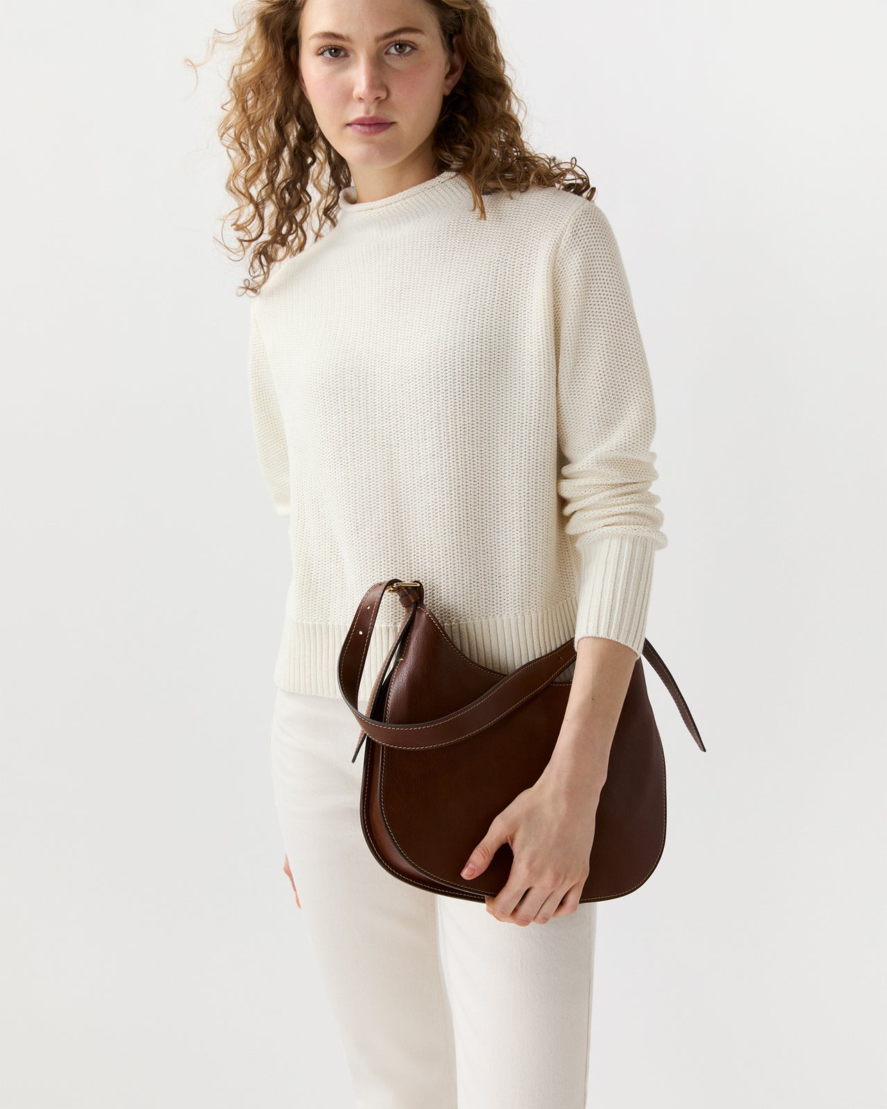 Brooke Hobo Bag in Brown Leather