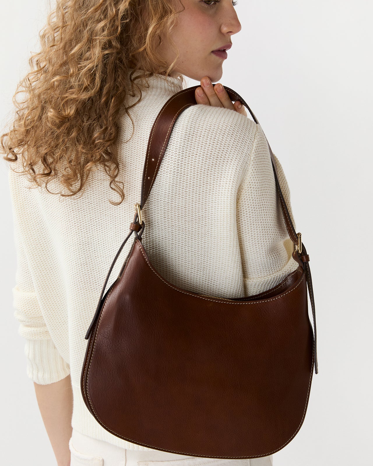 Brooke Hobo Bag in Brown Leather