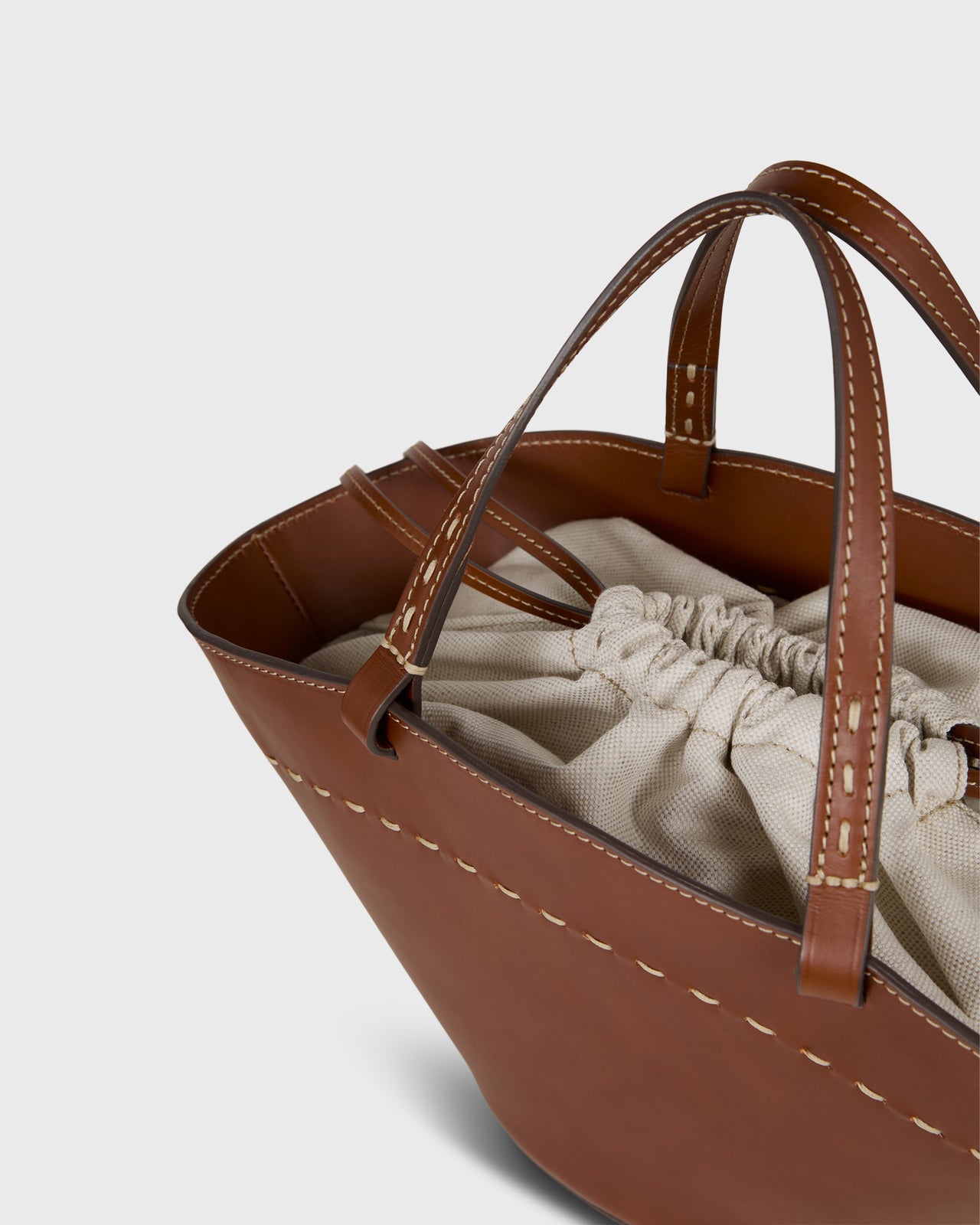 Sylvie Basket Tote in English Tan Leather