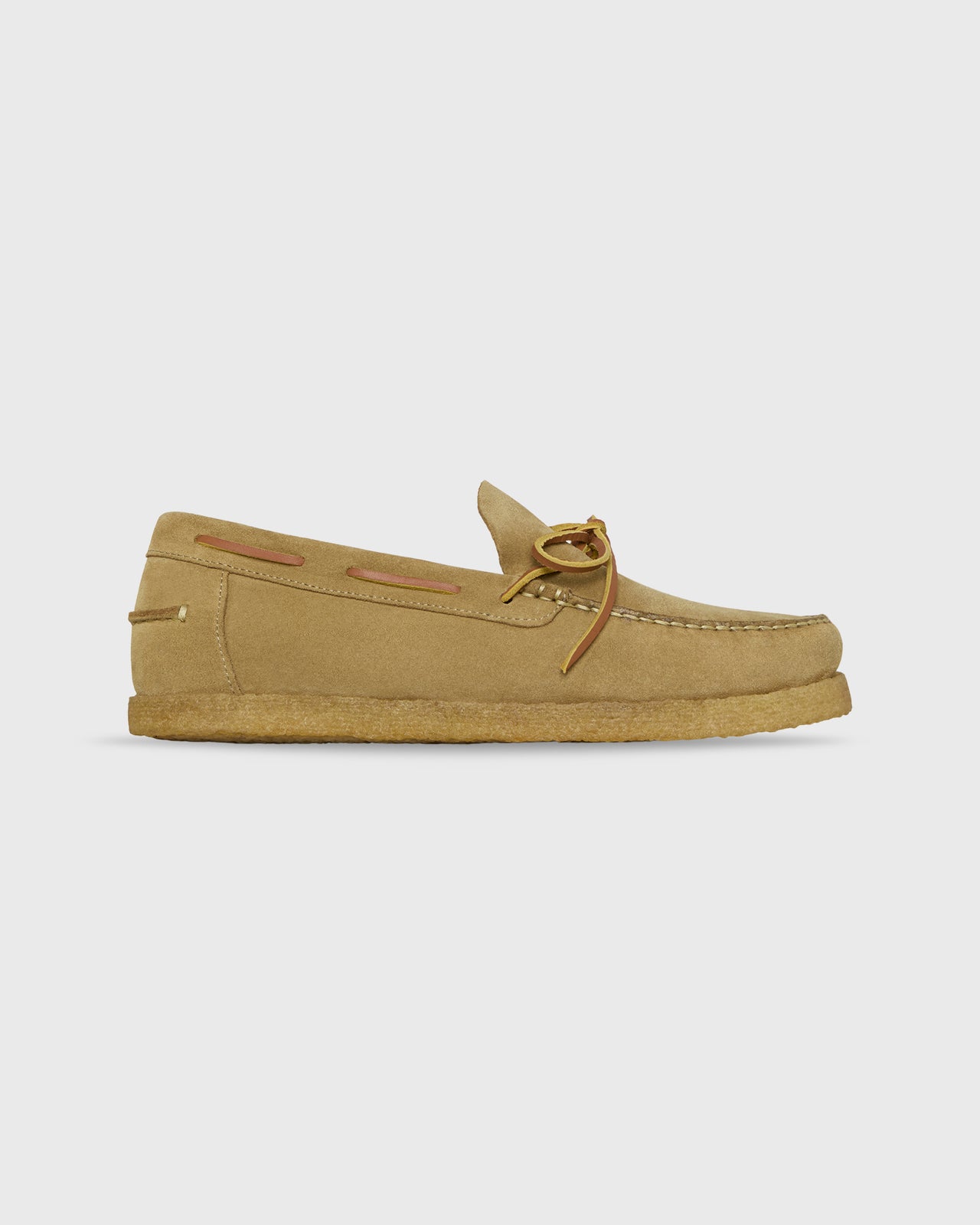 Crepe Sole Camp Moccasin in Desert Suede
