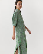 Load image into Gallery viewer, Violetta Top in Grass/Multi Speckled Tweed
