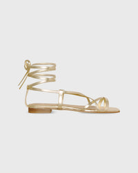 Chloe Tie Sandal in Platino Leather