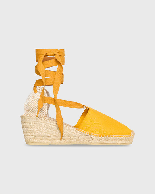 Pia High Espadrille in Gold Canvas