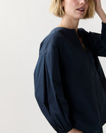 Load image into Gallery viewer, Meghan Top in Navy Cotton/Nylon Poplin
