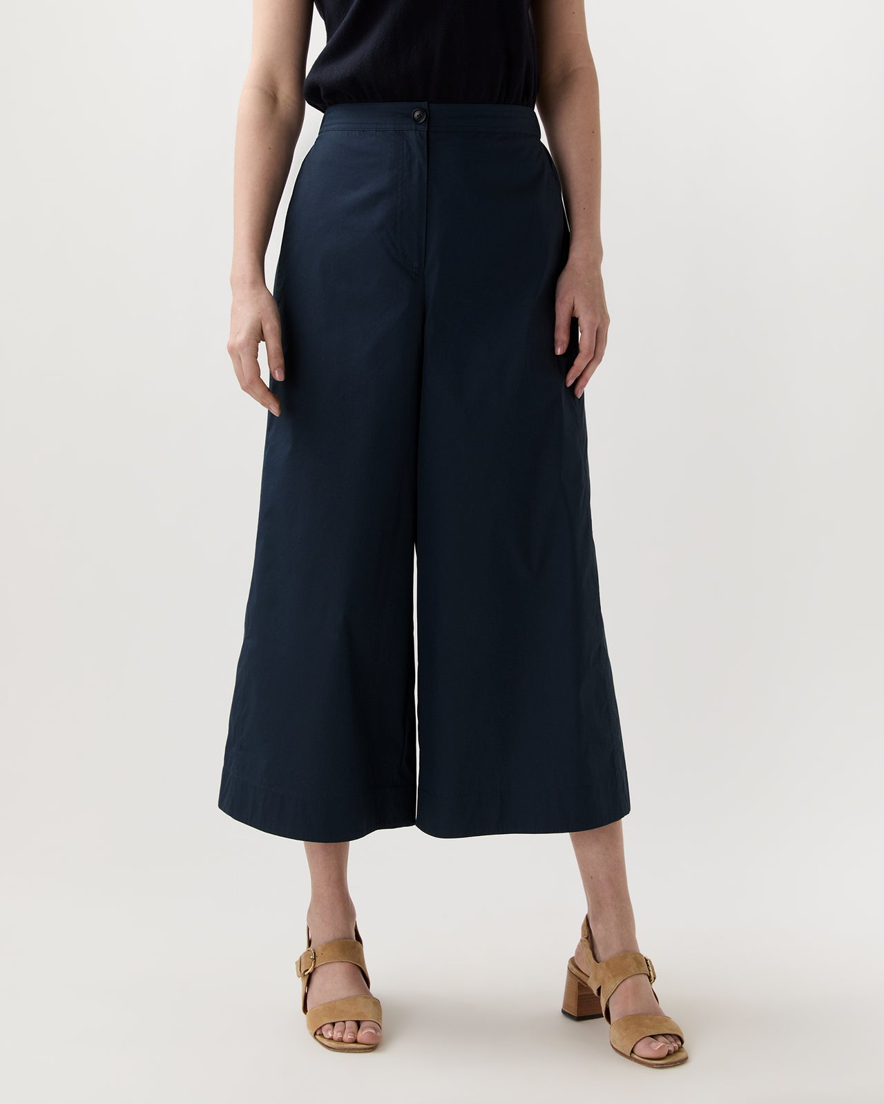 Drew Pant in Navy Cotton/Nylon Poplin
