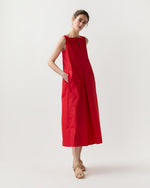 Load image into Gallery viewer, Lea Dress in Red Cotton/Nylon Poplin
