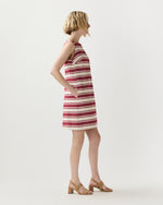 Load image into Gallery viewer, Madelyn Dress in Cherry/Natural Bold Stripe Canvas

