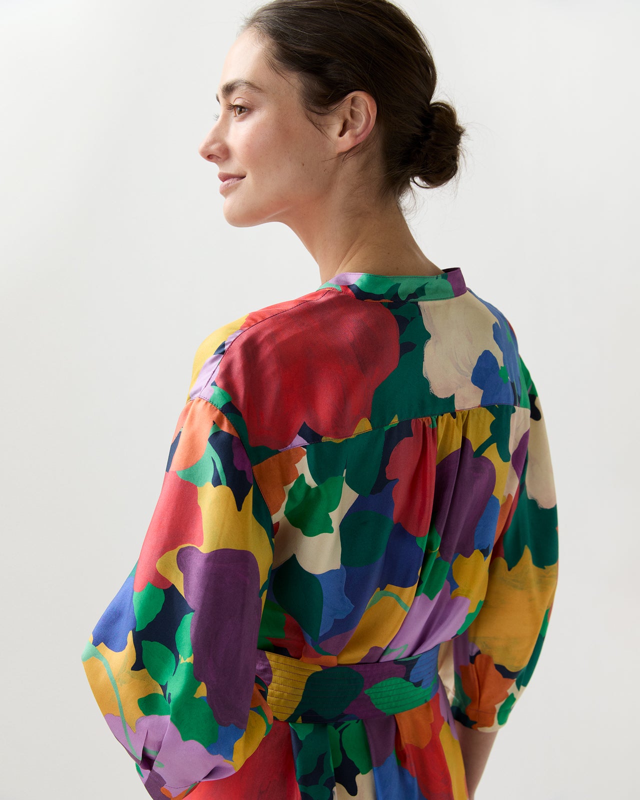 Tessa Dress in Multi Marina's Tea Garden Liberty Fabric Silk Twill