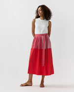 Load image into Gallery viewer, Nan Skirt in Red/Multi Mixed Printed Poplin
