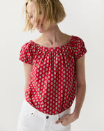 Load image into Gallery viewer, Bridget Top in Red Provençal Rustic Poplin
