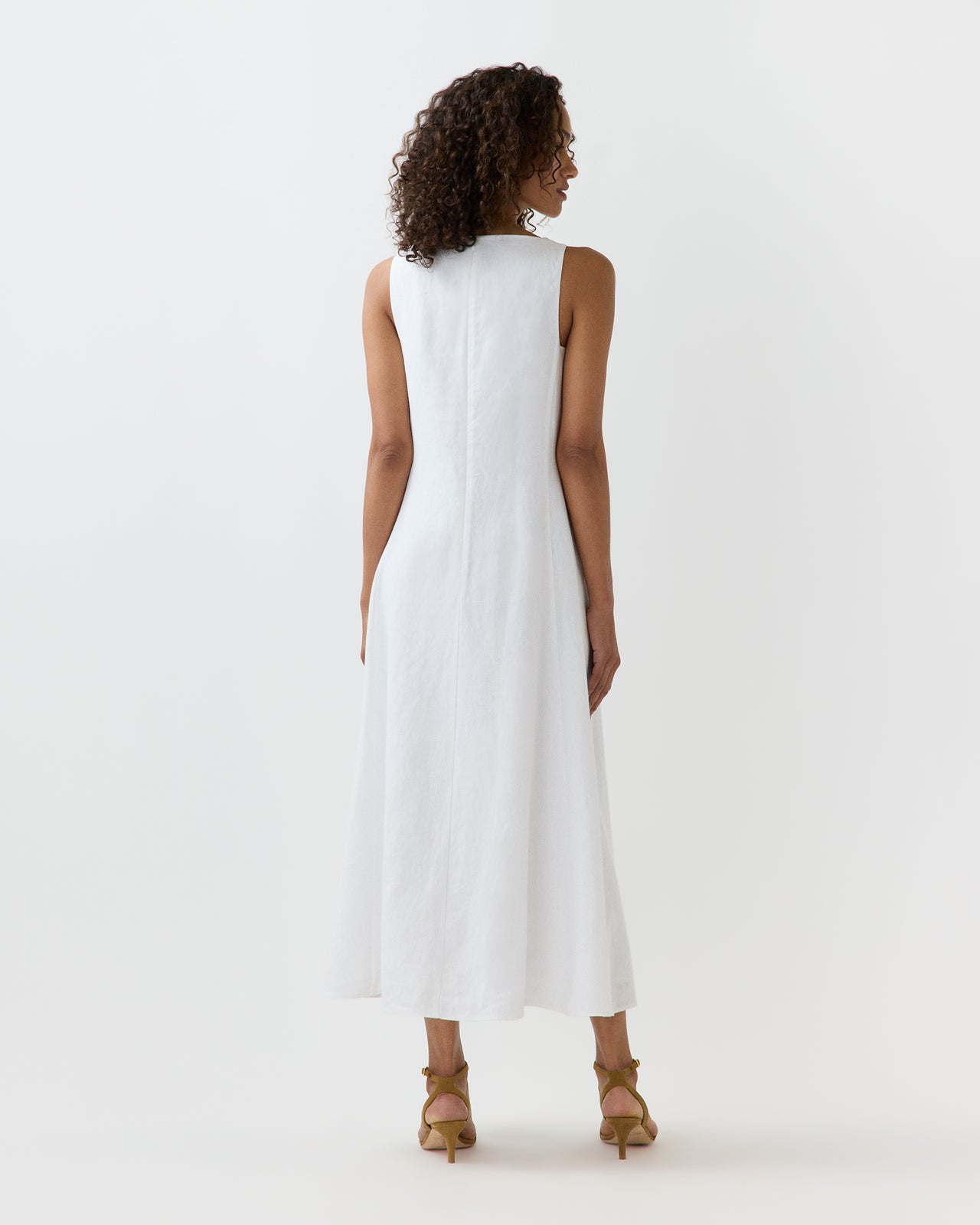 Lise Maxi Dress in White Linen