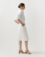 Load image into Gallery viewer, Connelly Skirt in White Linen Hopsack
