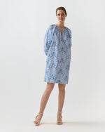 Load image into Gallery viewer, Genevieve Dress in Blue Stripe And Bow Liberty Fabric
