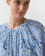 Load image into Gallery viewer, Genevieve Dress in Blue Stripe And Bow Liberty Fabric
