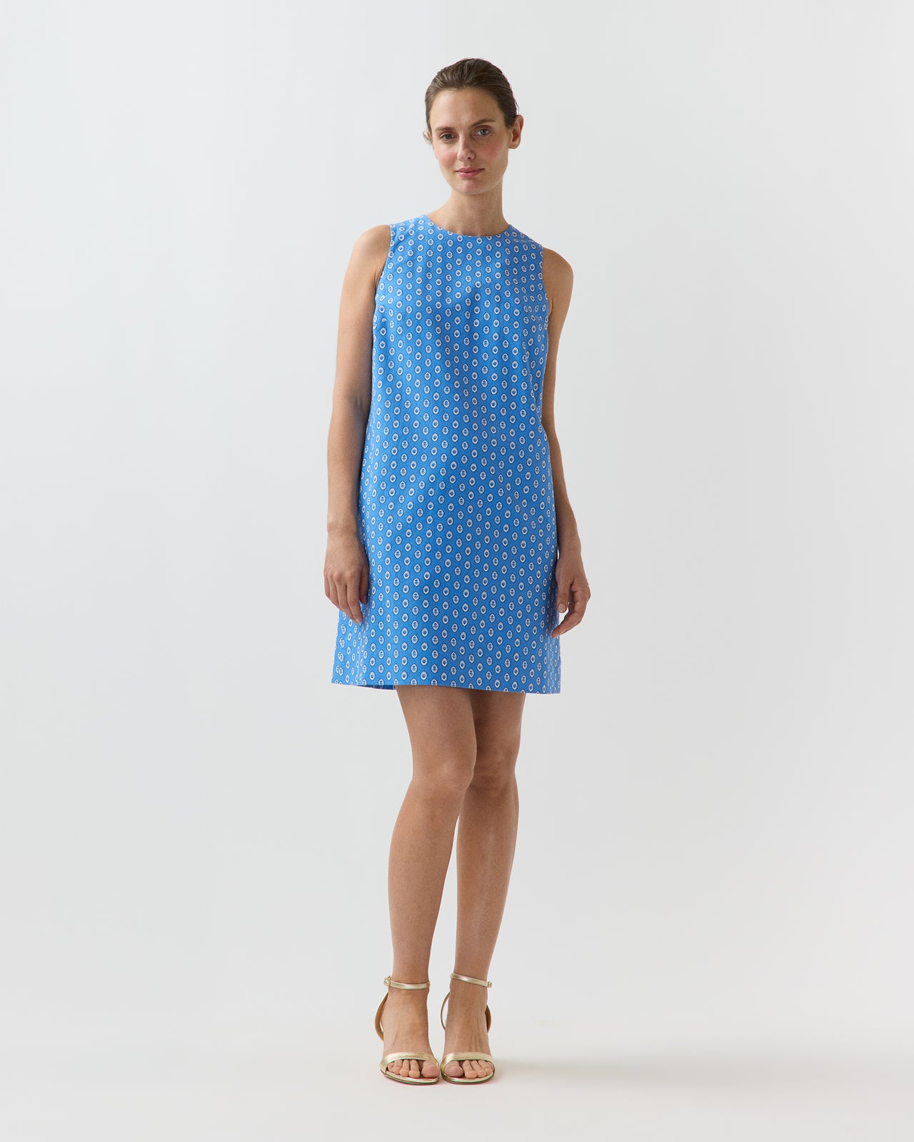 Susy Shift Dress in Blue Provençal Rustic Poplin